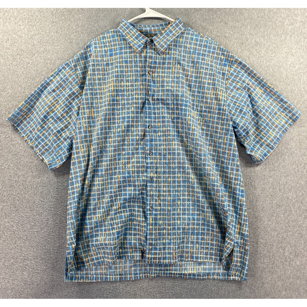 Tori Richard Hawaiian Shirt Mens 2XL Multicolor Cotton Lawn Colorful Geo Camp